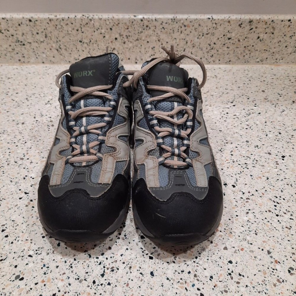 Worx Steel Toe Shoes Red Wing Gray Blue Womens Astm F 2413-11